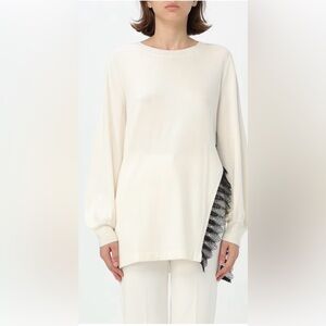 Twin Set Cream Pullover NWT Luxury Viscose Wool Blend – Retail $312
